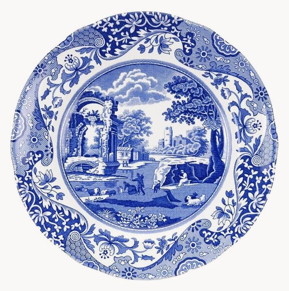 Set di 4 piatti da colazione Blue Italian