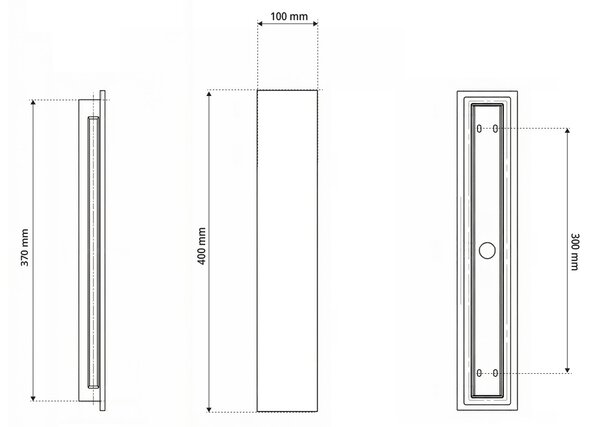 Applique da parete in cemento 40cm per Strisce LED Bidirezionale