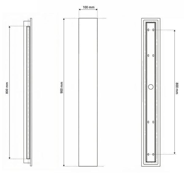 Applique da parete in cemento 90cm per Strisce LED Bidirezionale
