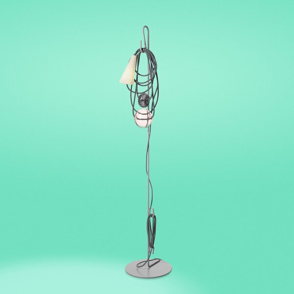 Lampada da terra Foscarini, Filo, Grigio, Soggiorno, Metallo, Design
