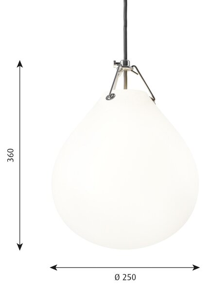 Lampada a sospensione Louis Poulsen, Moser, dimmerabile, Bianco, Soggiorno, Vetro, Design