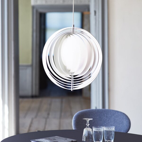 Lampada a sospensione Verpan, Moon, dimmerabile, Bianco, Soggiorno, Metallo, Design