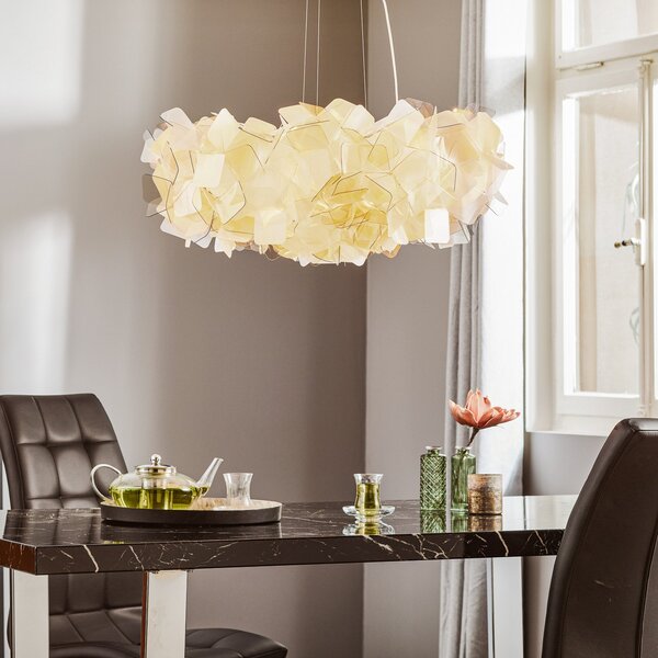 Lampada a sospensione Slamp, Clizia, dimmerabile, Grigio, Soggiorno, Plastica, Design