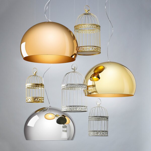 Lampada a sospensione Kartell, FL/Y, dimmerabile, Metallizzato, Soggiorno, Plastica, Design