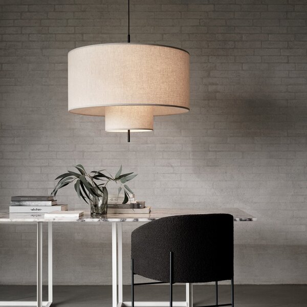 Lampada a sospensione New Works, Margin, dimmerabile, Beige, Soggiorno, Tessuto / Tessile, Design