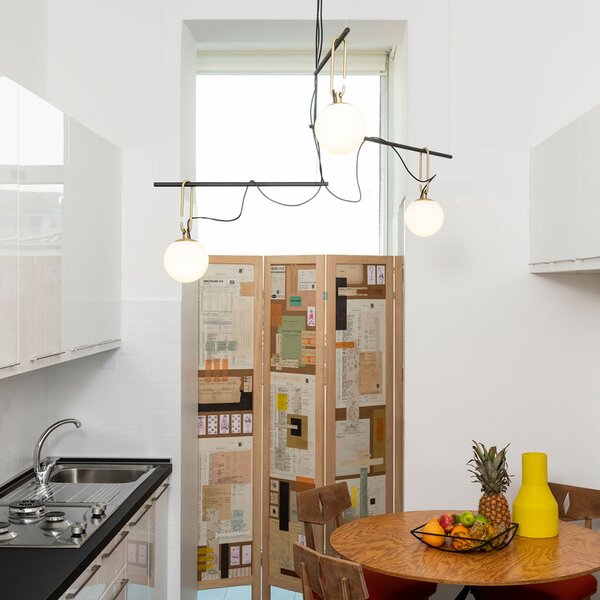 Lampada a sospensione Artemide, nh S3 14, dimmerabile, Bianco, Soggiorno, Metallo, Design