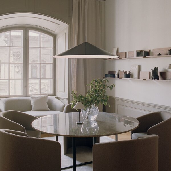 Lampada a sospensione New Works, Brolly, dimmerabile, Nero, Soggiorno, Alluminio, Design