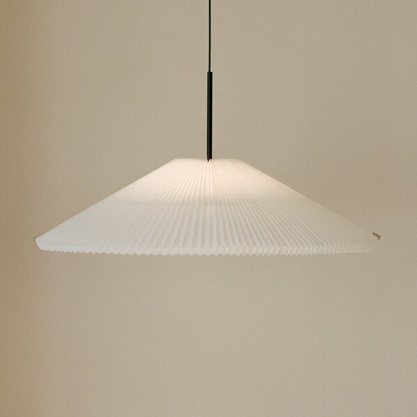 Lampada a sospensione New Works, Nebra, dimmerabile, Bianco, Soggiorno, Tessuto / Tessile, Design