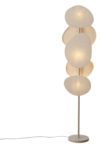 Lampada da terra Japandi beige a 3 luci - Organica