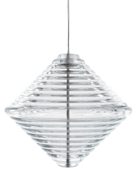 Lampada a sospensione Tom Dixon, Press Cone, dimmerabile, Trasparente, Soggiorno, Vetro, Design