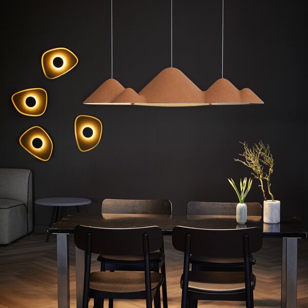 Lampada a sospensione LOOM DESIGN, Panorama, dimmerabile, Giallo, Soggiorno, Tessuto / Tessile, Giovanile