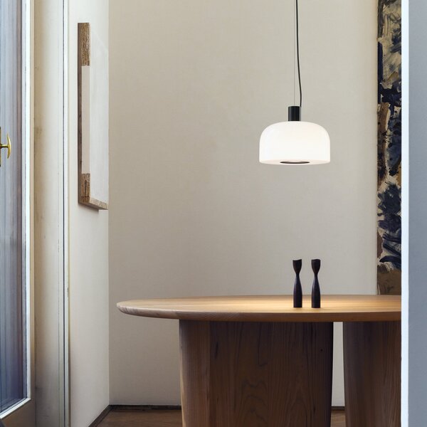 Lampada a sospensione FLOS, Bellhop Glass S1, dimmerabile, Bianco, Soggiorno, Vetro, Design