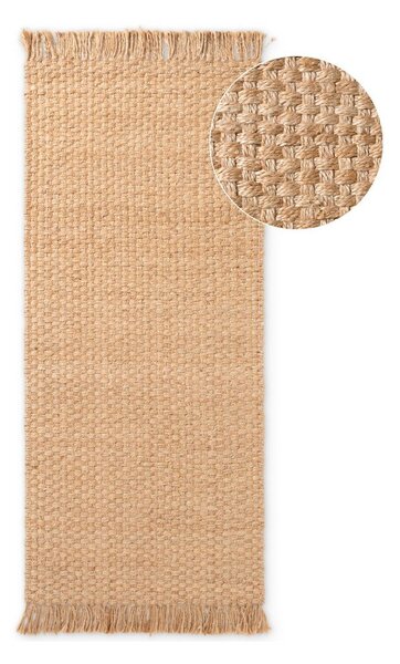 Passatoia di colore naturale in iuta reversibile/tessuta a mano 80x300 cm Fjord – Hanse Home
