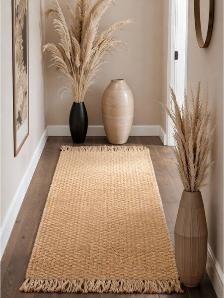 Passatoia di colore naturale in iuta reversibile/tessuta a mano 80x300 cm Fjord – Hanse Home