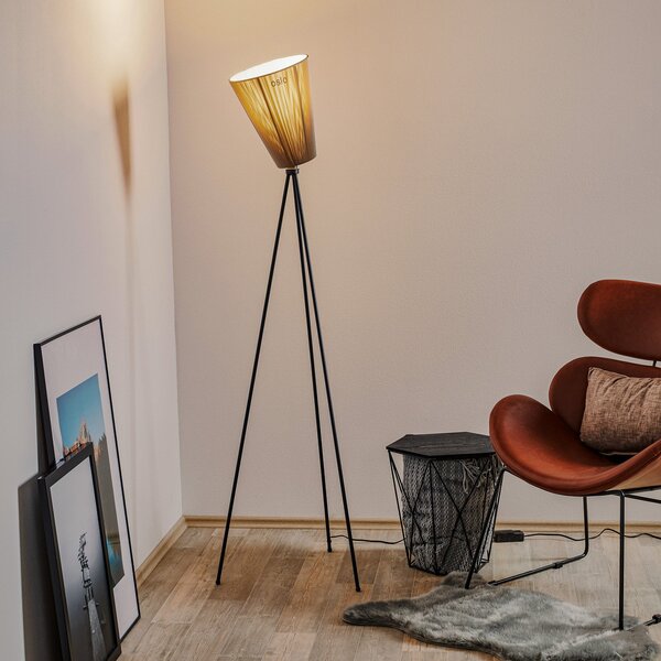 Lampada da terra Northern, Oslo Wood, dimmerabile, Nero, Soggiorno, Tessuto / Tessile, Design