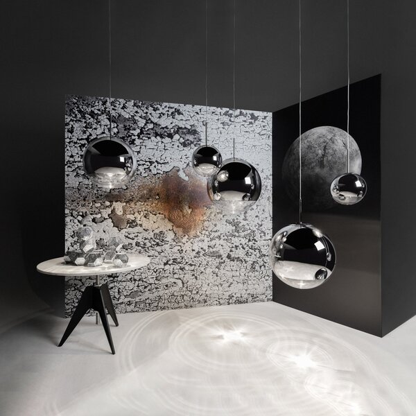 Lampada a sospensione Tom Dixon, Mirror Ball, dimmerabile, Metallizzato, Soggiorno, Plastica, Design