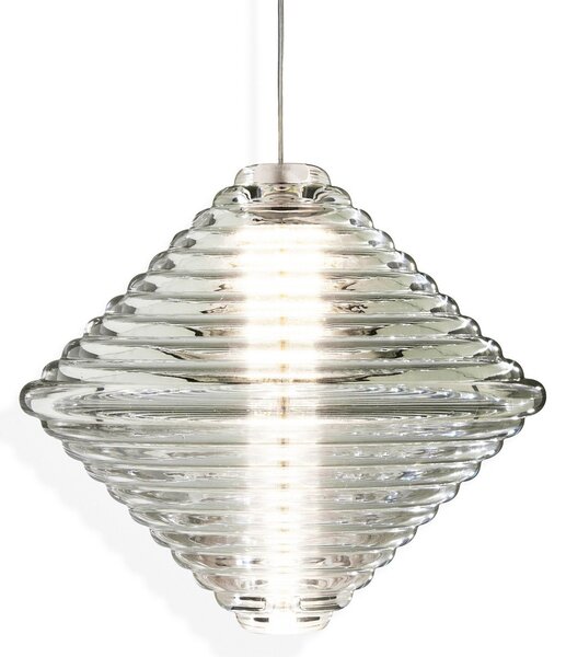 Lampada a sospensione Tom Dixon, Press Cone, dimmerabile, Trasparente, Soggiorno, Vetro, Design