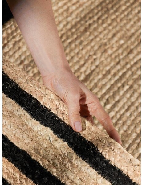 Tappeto nero/di colore naturale in iuta reversibile/tessuto a mano 160x230 cm Jutta – Hanse Home