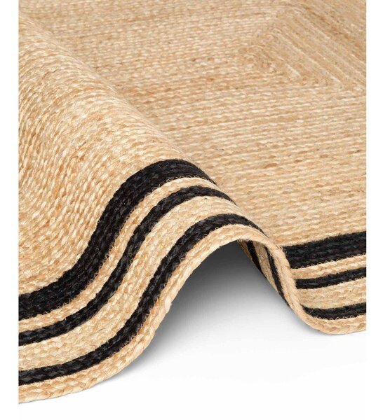 Tappeto nero/di colore naturale in iuta reversibile/tessuto a mano 160x230 cm Jutta – Hanse Home