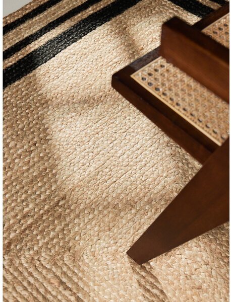 Tappeto nero/di colore naturale in iuta reversibile/tessuto a mano 160x230 cm Jutta – Hanse Home