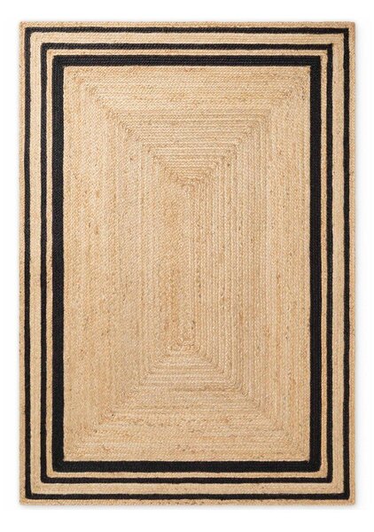 Tappeto nero/di colore naturale in iuta reversibile/tessuto a mano 160x230 cm Jutta – Hanse Home