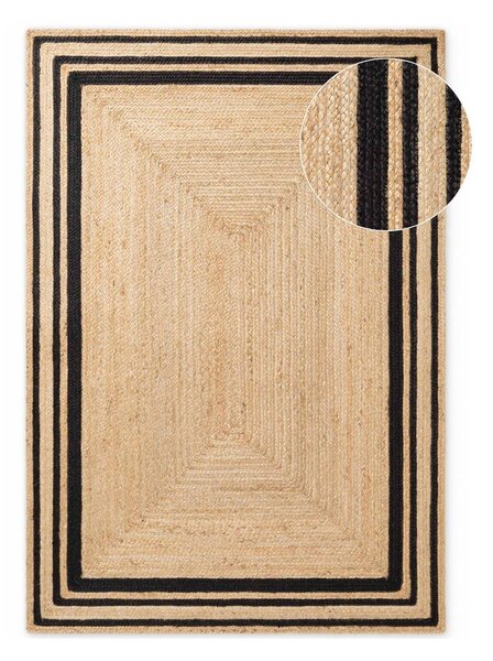 Tappeto nero/di colore naturale in iuta reversibile/tessuto a mano 160x230 cm Jutta – Hanse Home