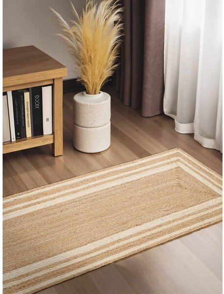 Passatoia color crema/di colore naturale in iuta reversibile/tessuta a mano 70x200 cm Jutta – Hanse Home
