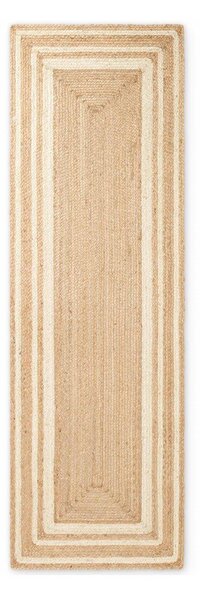 Passatoia color crema/di colore naturale in iuta reversibile/tessuta a mano 70x200 cm Jutta – Hanse Home