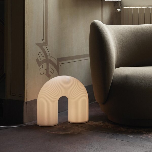 Lampade da tavolo ferm LIVING, Vuelta, dimmerabile, Bianco, Soggiorno, Vetro, Design