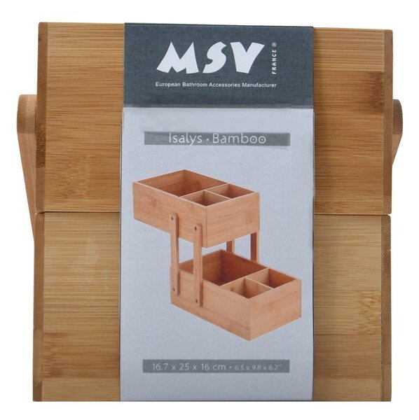 Organizer da bagno di colore naturale in bambù per cosmetici Isalys – MSV