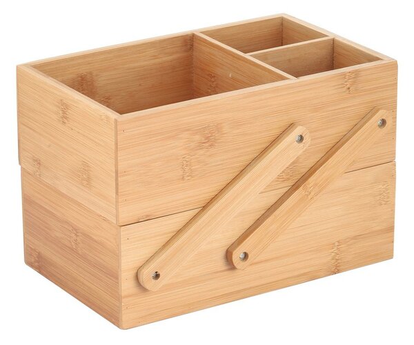 Organizer da bagno di colore naturale in bambù per cosmetici Isalys – MSV