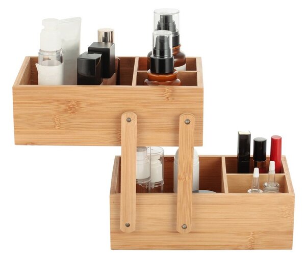 Organizer da bagno di colore naturale in bambù per cosmetici Isalys – MSV