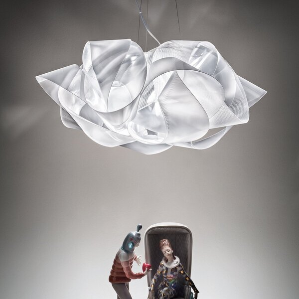 Lampada a sospensione Slamp, Fabula, dimmerabile, Trasparente, Soggiorno, Plastica, Design