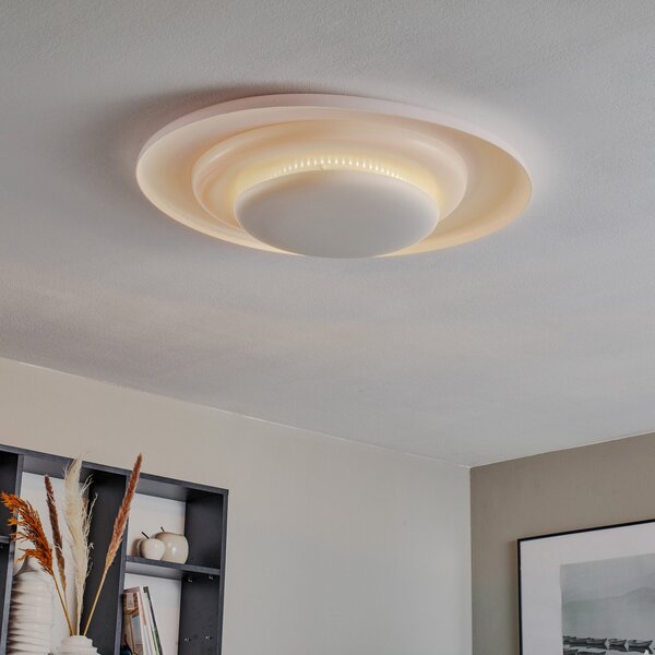 Plafoniera Foscarini, Bahia, dimmerabile, Bianco, Soggiorno, Plastica, Design