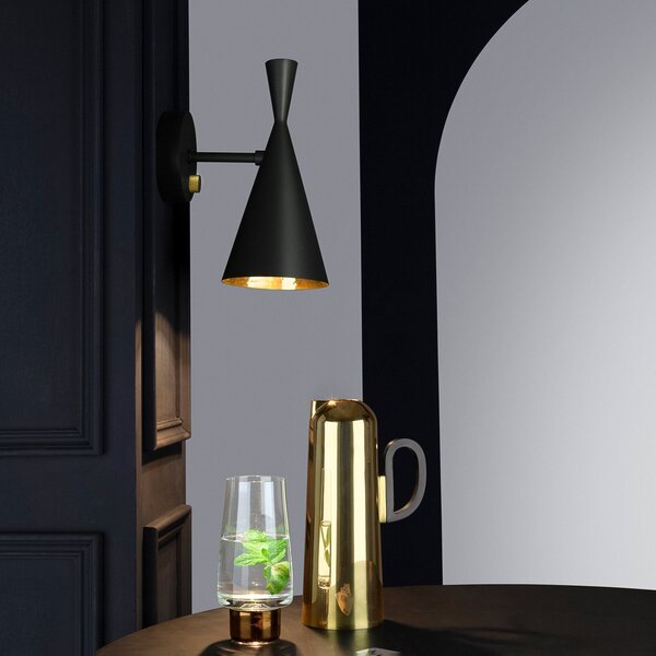 Applique da parete Tom Dixon, Beat Wall, dimmerabile, Nero, Soggiorno, Metallo, Design