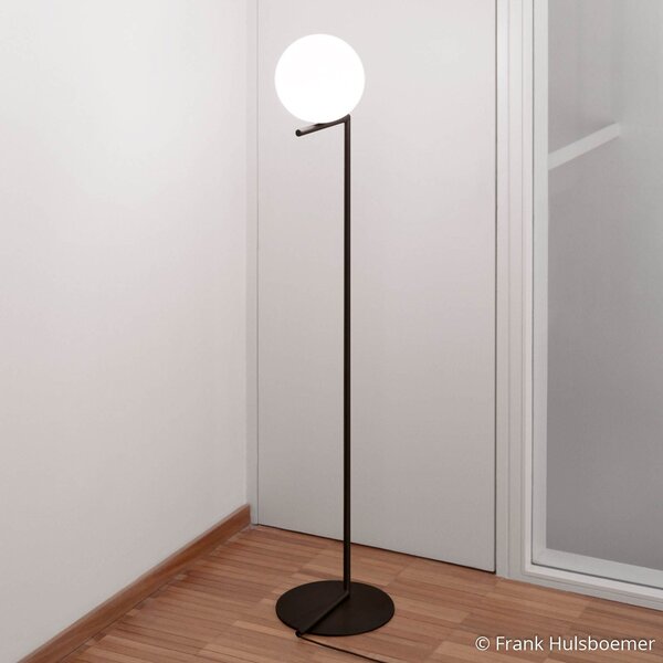Lampada da terra FLOS, IC F1, dimmerabile, Nero, Soggiorno, Metallo, Design