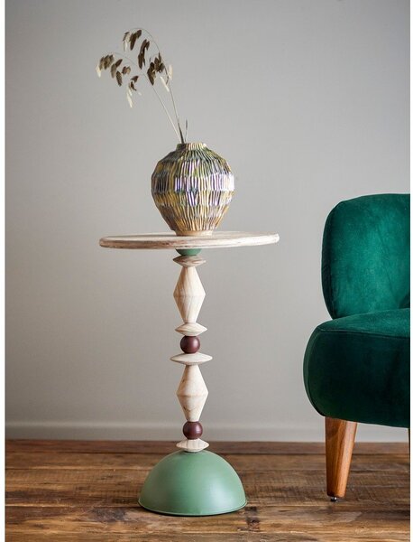 Tavolino rotondo in abete massiccio ø 40 cm Mannelli – Bloomingville