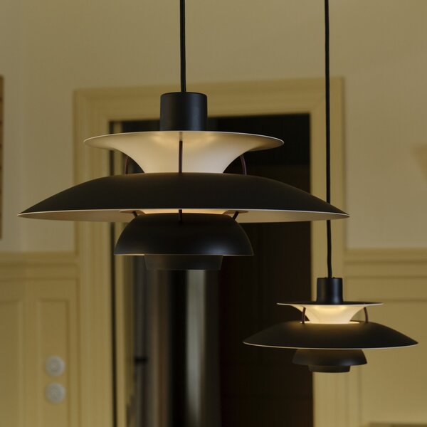 Lampada a sospensione Louis Poulsen, PH 5 Mini, dimmerabile, Nero, Soggiorno, Metallo, Moderno