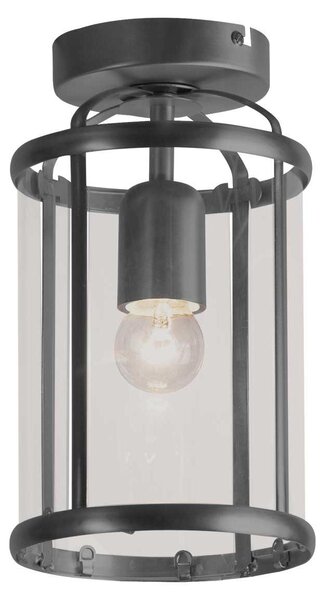 Steinhauer - plafoniera - Pimpernel - nero - vetro metallo - Ø 16cm - E27 - 5973ZW