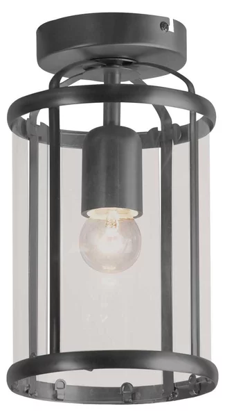 Steinhauer - plafoniera - Pimpernel - nero - vetro metallo - Ø 16cm - E27 - 5973ZW