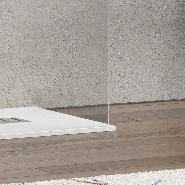 Kamalu walk-in doccia 140cm con staffe nere vetro trasparente kw3000n