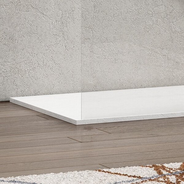 Kamalu walk-in doccia 140cm con staffe nere vetro trasparente kw3000n