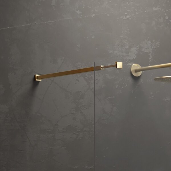Kamalu parete doccia walk-in 140cm finitura oro satinato | kw3000r