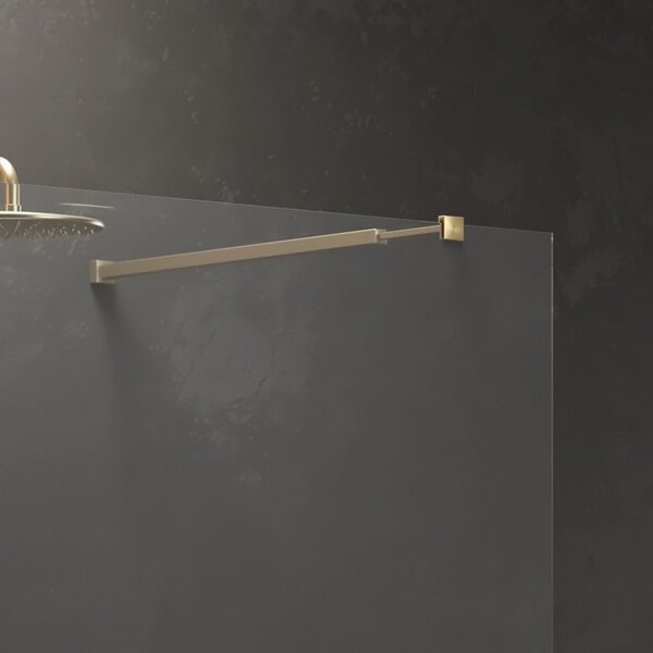Kamalu parete doccia walk-in 140cm finitura oro satinato | kw3000r