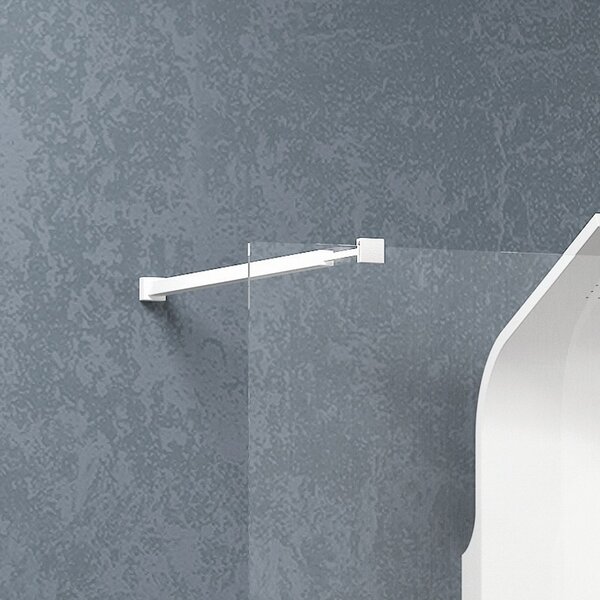 Kamalu doccia walkin 140cm con staffe bianche vetro trasparente kw3000b