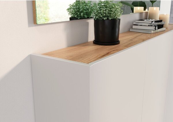 Armadietto color crema con effetto rovere 138x87x25 cm Libbiano – Germania