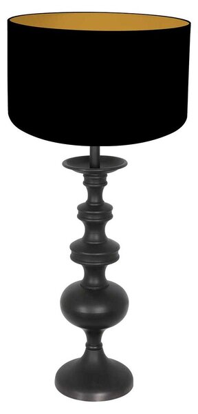 Anne Lighting - lampada da tavolo - Lyons - nero - legno lino - Ø 30cm - E27 - 3982ZW
