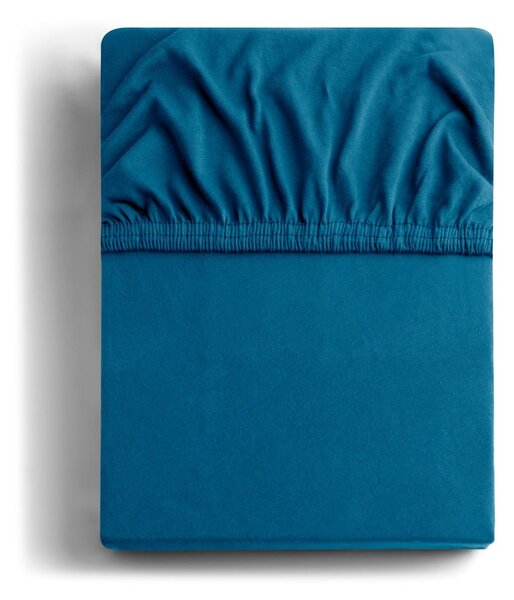 Lenzuolo con angoli color petrolio in jersey 180x200 cm Amber – Restilo