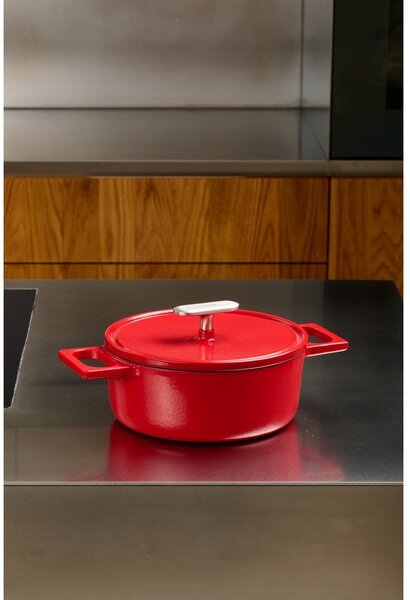 Casseruola in ghisa con coperchio incluso adatta all'induzione 2 l Mattia 3.0 – FABINI