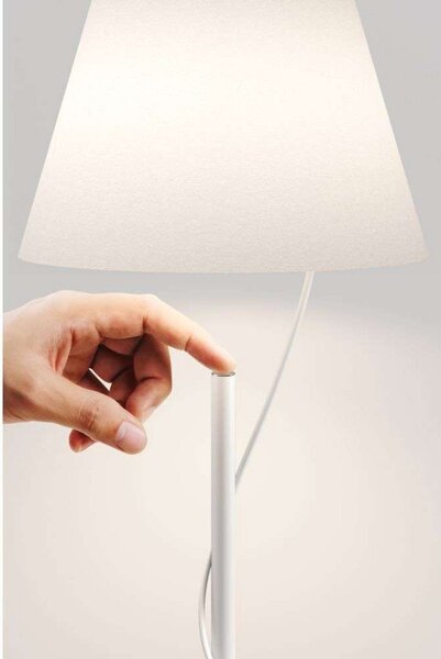 Lampada da terra Lodes, dimmerabile, Bianco, Soggiorno, Metallo